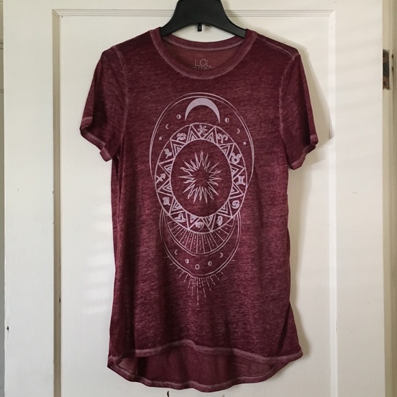 L.O.L. Vintage Tops - Maroon Graphic Tee